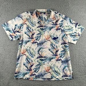 Tommy Bahama Silk Camp Shirt Men's XL Floral Print Button Up Loop‎ Collar